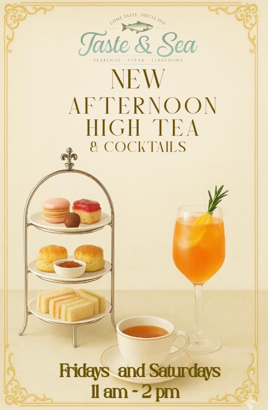 Afternoon high tea service at Talbot's Tea