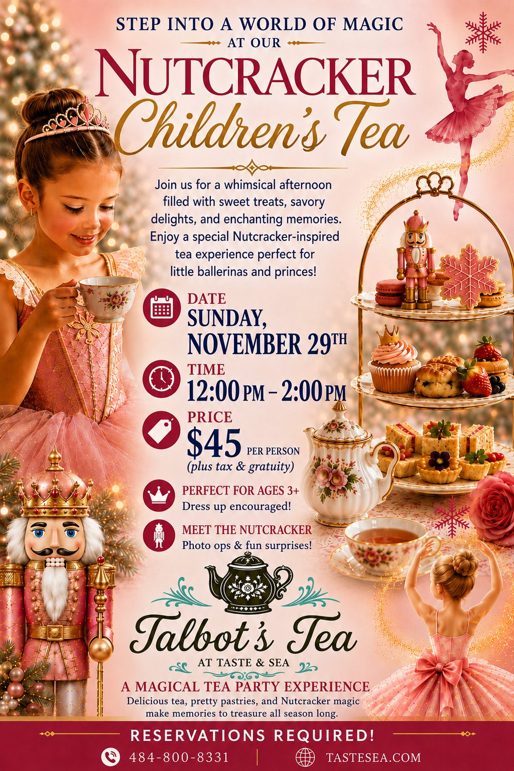 Nutcracker Children's Tea at Talbot's Tea - Sunday November 29th, 12pm-2pm, $45 per person